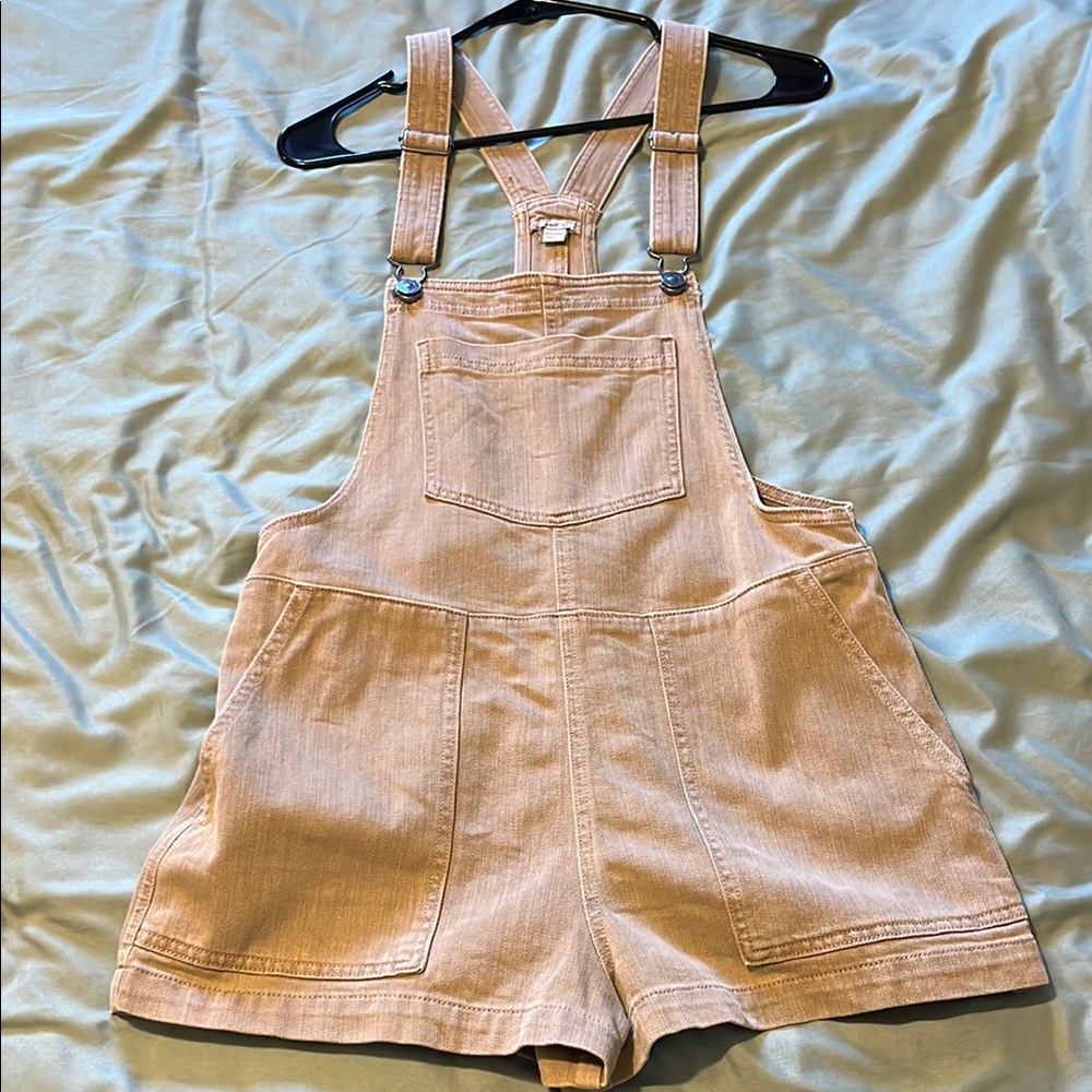 Aerie Tan Denim Overalls